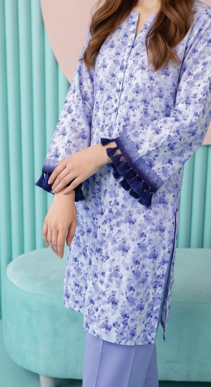 shot of the Salina Mid Summer Cotton Suit Lavender