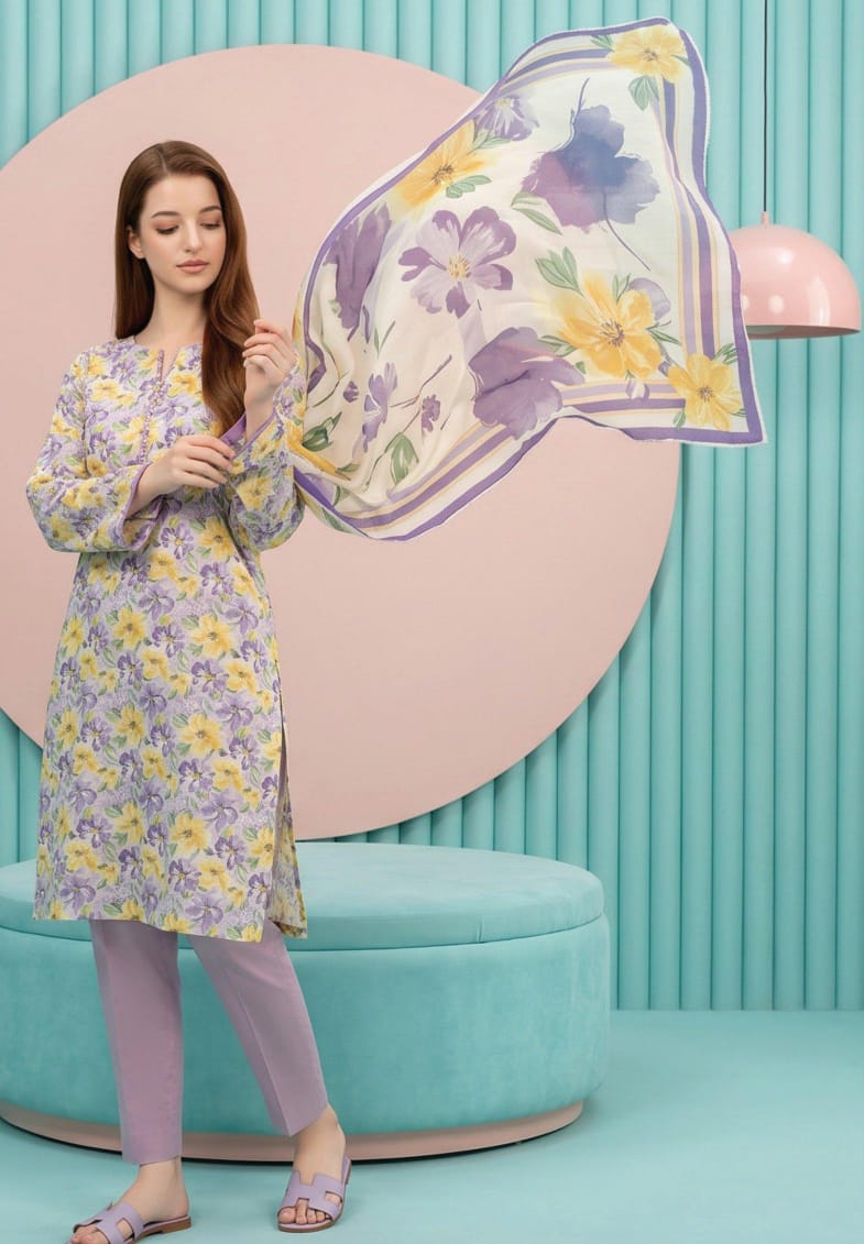 shot of the Salina Mid Summer Cotton Suit Pastel Lilac