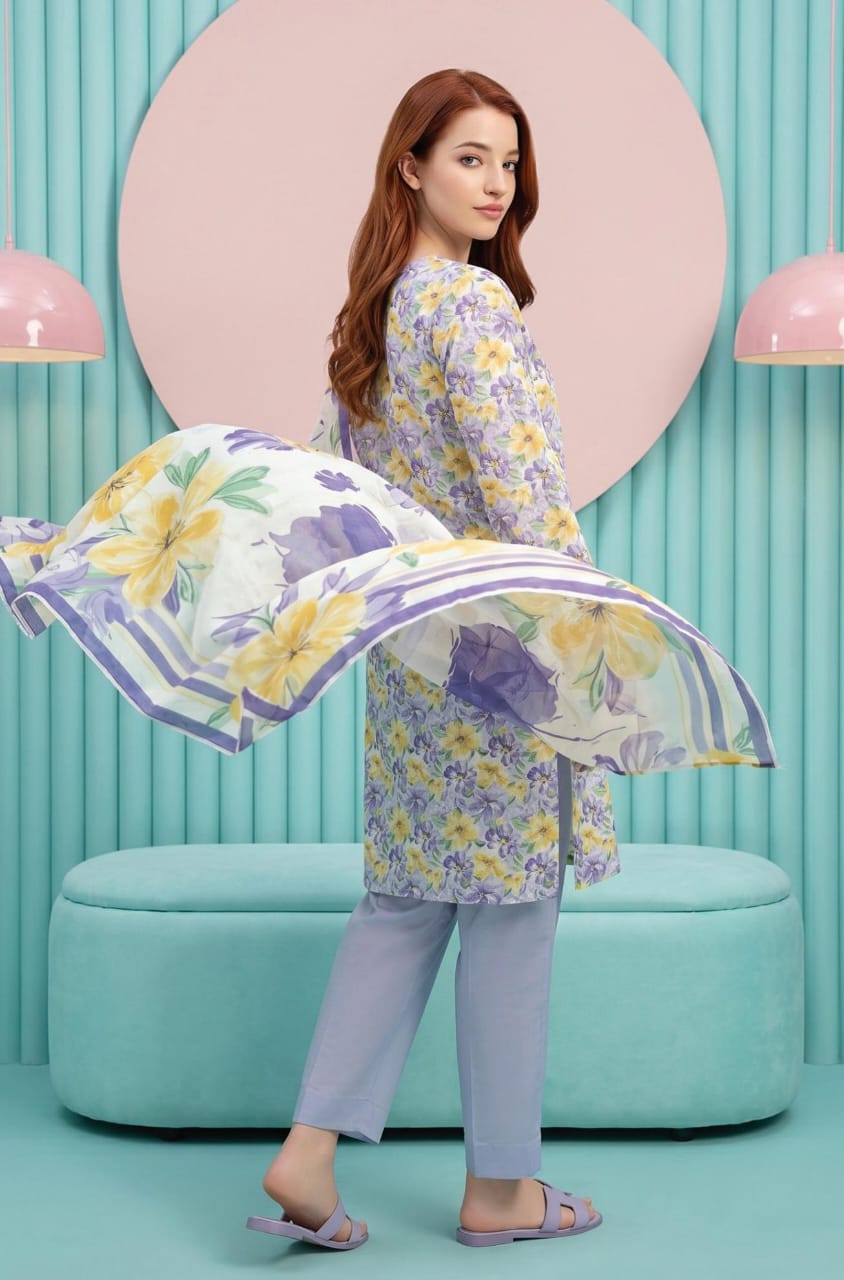 shot of the Salina Mid Summer Cotton Suit Pastel Lilac