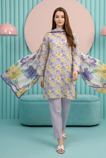 shot of the Salina Mid Summer Cotton Suit Pastel Lilac