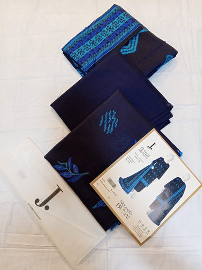 shot of the J. Naqeesh Buna Jacquard Suit Midnight Blue