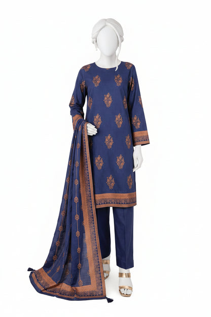 shot of the J. Naqeesh Buna Jacquard Suit Dark Blue