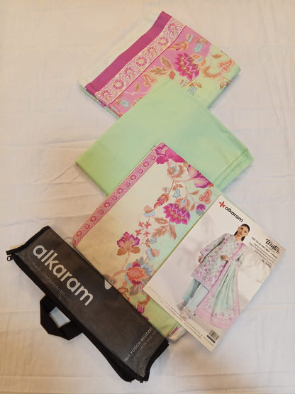 Alkaram 3pc Unstitched Khaddar Suit | Mint Mist
