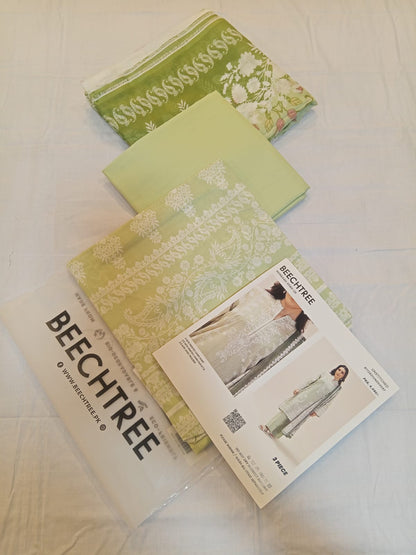 Beechtree Lawn 3pc Unstitched - Lime Green