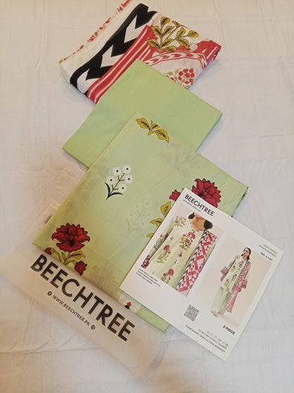 Beechtree Lawn 3pc Unstitched - Pistachio Mint