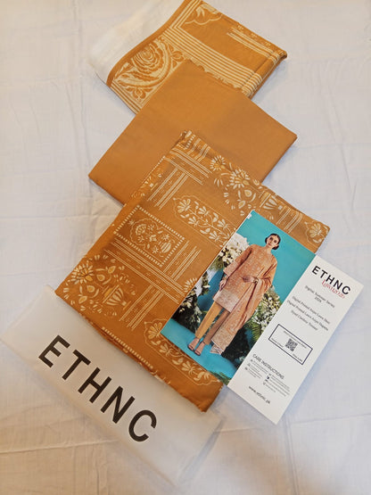 ETHNC Lawn 3pc Unstitched – Honey Ochre