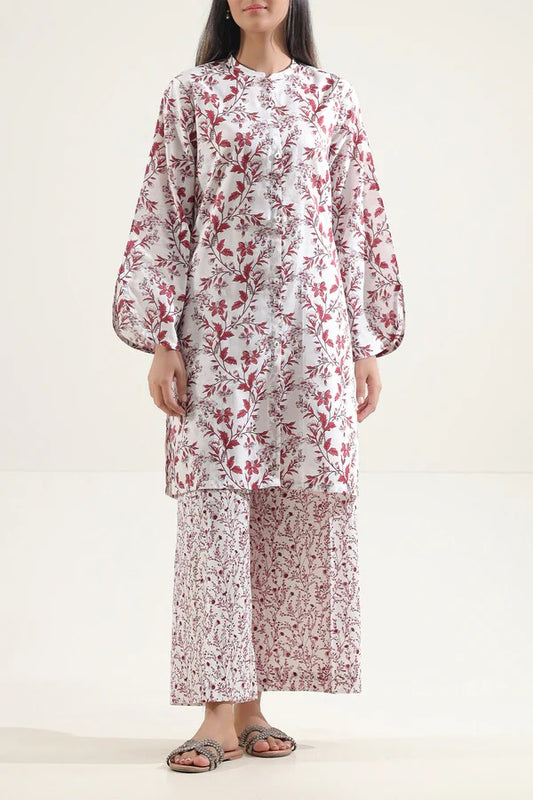 White | Saya 2PC Unstitched Lawn Suit