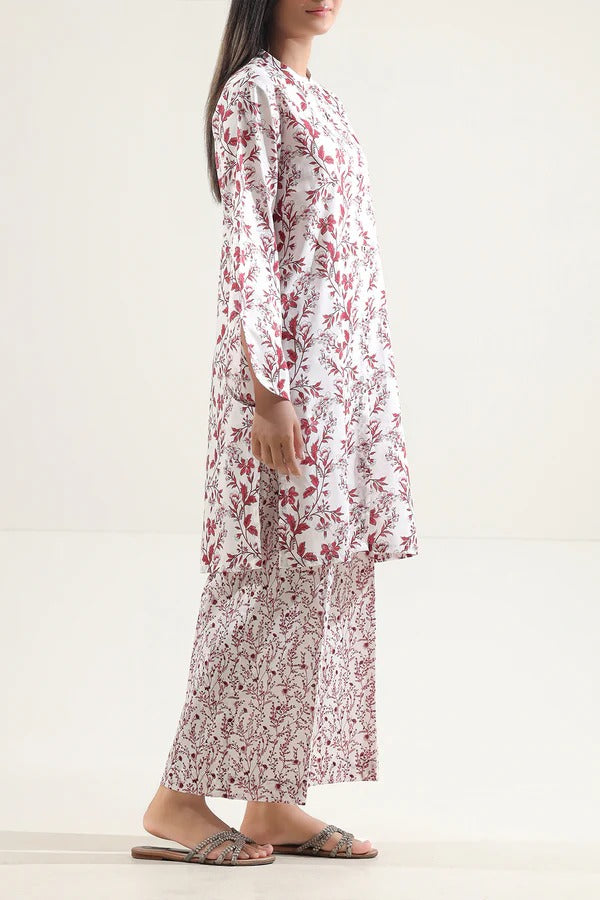 White | Saya 2PC Unstitched Lawn Suit
