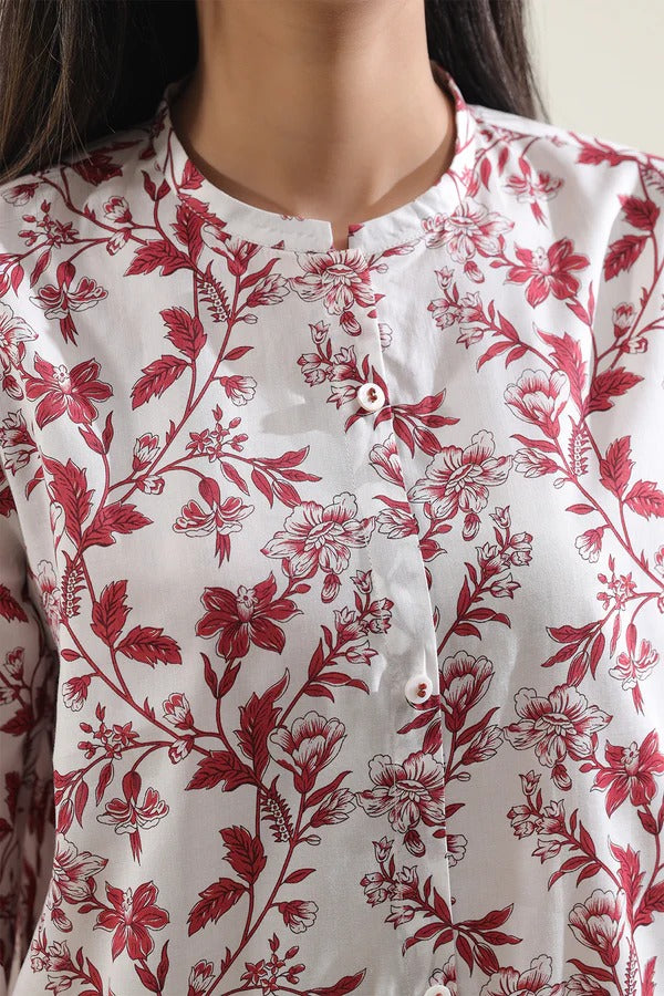 White | Saya 2PC Unstitched Lawn Suit