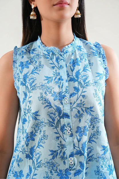 Blue | Saya 2PC Unstitched Lawn Suit
