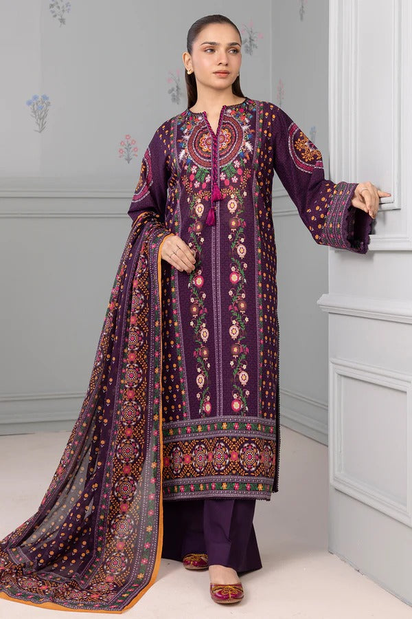 Magenta Zellbury 3pc Unstitched Lawn Suit – Stylish Pakistani Lawn Outfit 2025