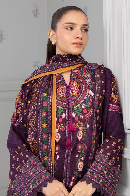 Magenta Zellbury 3pc Unstitched Lawn Suit – Stylish Pakistani Lawn Outfit 2025