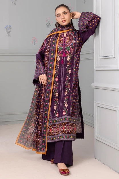 Magenta Zellbury 3pc Unstitched Lawn Suit – Stylish Pakistani Lawn Outfit 2025