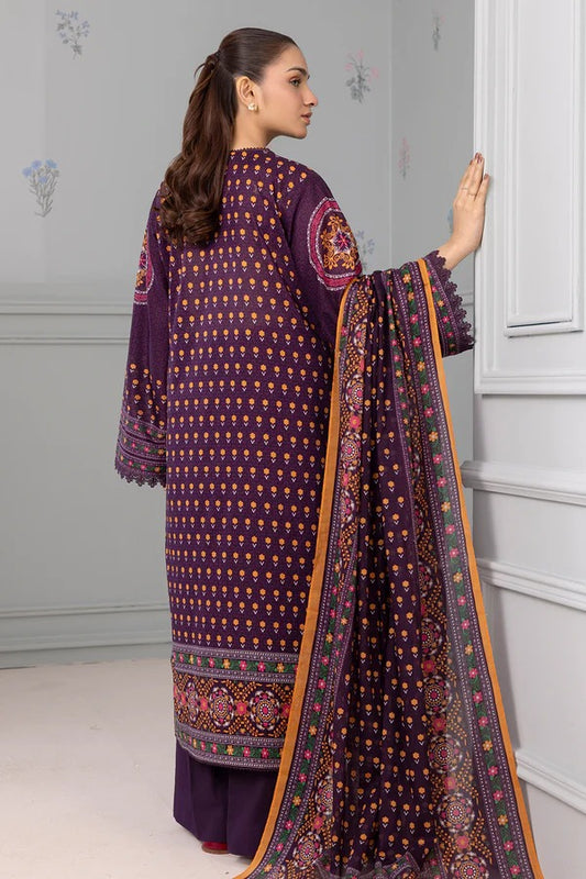 Magenta Zellbury 3pc Unstitched Lawn Suit – Stylish Pakistani Lawn Outfit 2025
