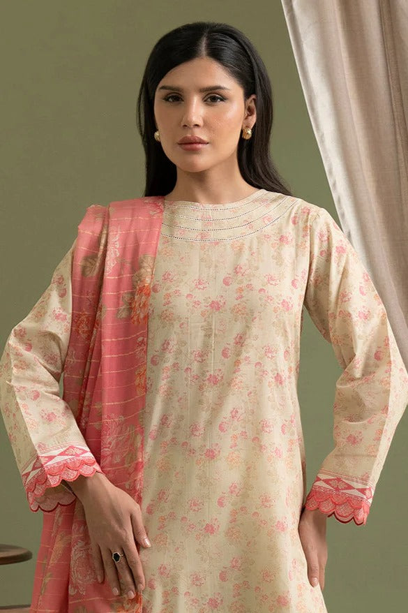Off White Zellbury 3pc Unstitched Lawn Suit – Stylish Pakistani Lawn Outfit 2025