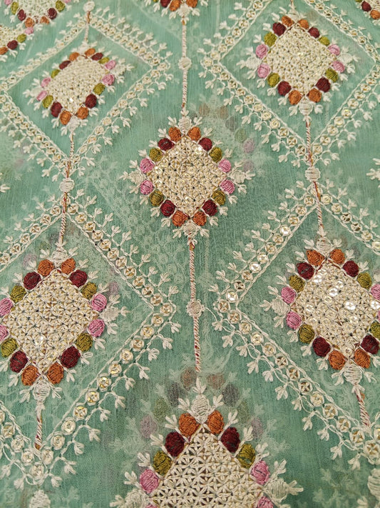 Sky Blue | Luxury Chiffon Embroidered