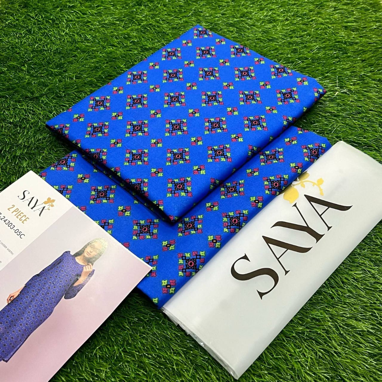 Blue | Saya 2PC Unstitched Lawn Suit