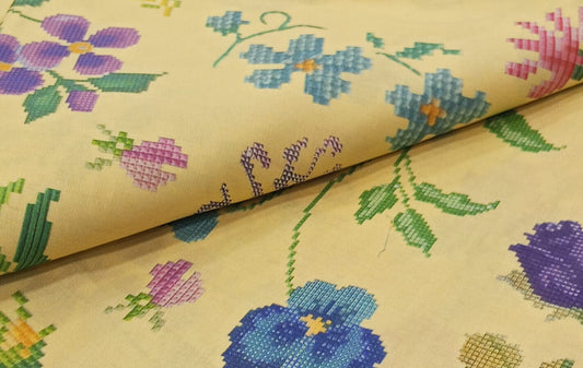 Yellow | Saya 2PC Unstitched Lawn Suit