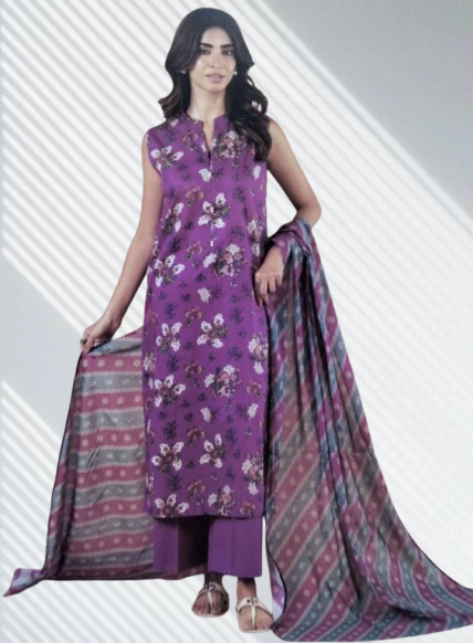 Shocking Pink | Al-Karam 3pc Unstitched Lawn Suit
