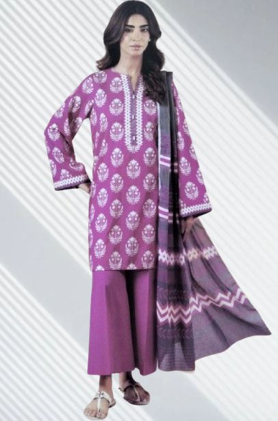 Shocking Pink | Al-Karam 3pc Unstitched Lawn Suit
