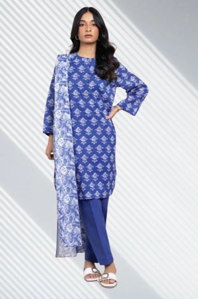 Blue | Al-Karam 3pc Unstitched Lawn Suit