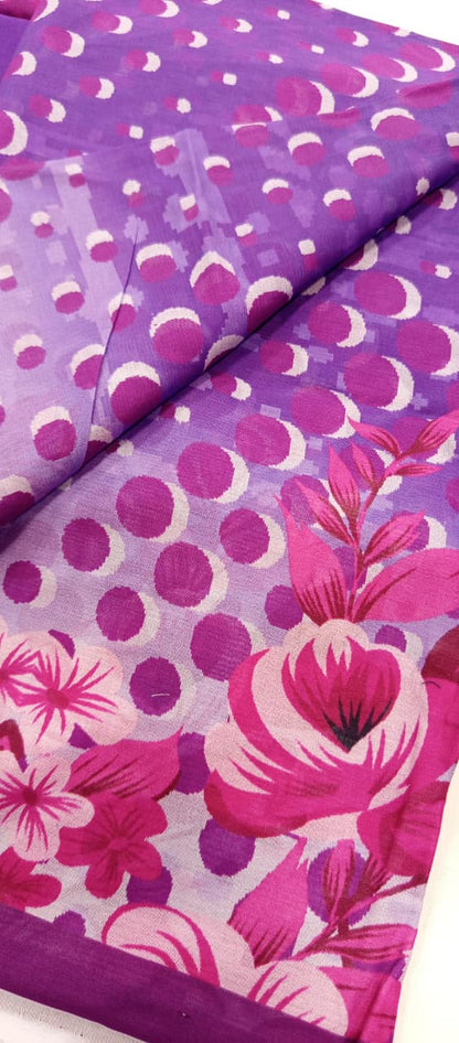 Gull Bahar by Binaas 3pc Unstitched Lawn Collection – Plum Purple
