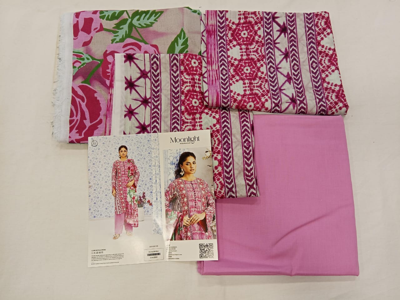 Pink | Moonlight by GJ 3pc Unstitched  Lawn Collection