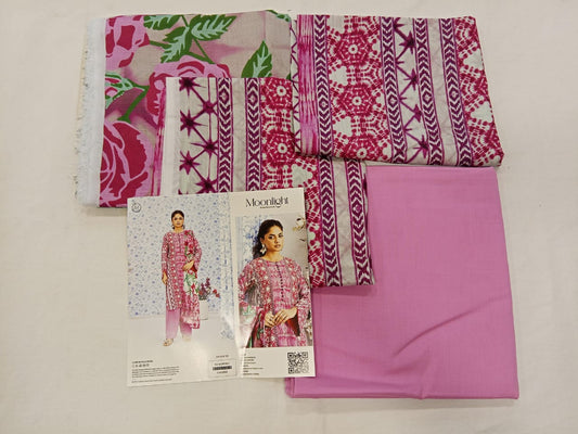 Pink | Moonlight by GJ 3pc Unstitched  Lawn Collection