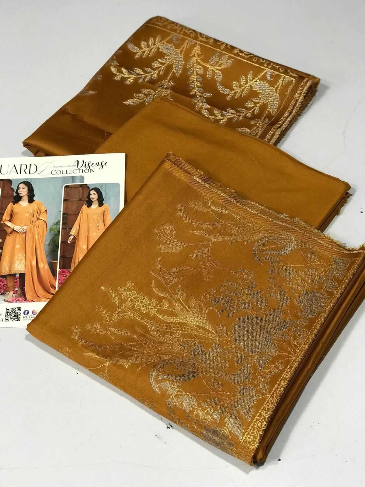 Mustard | Regalia 3pc Unstitched Jacquard Viscose