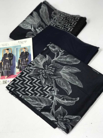 Dark Blue | Regalia 3pc Unstitched Jacquard Viscose