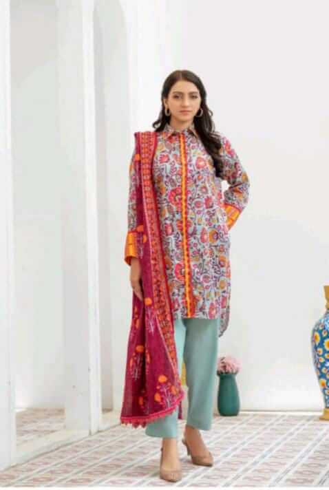 Malaika 3pc Unstitched Lawn Collection - Sky