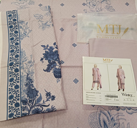 Pink | Mtj-Tariq Jamil 3pc Unstitched Khaddar Suit