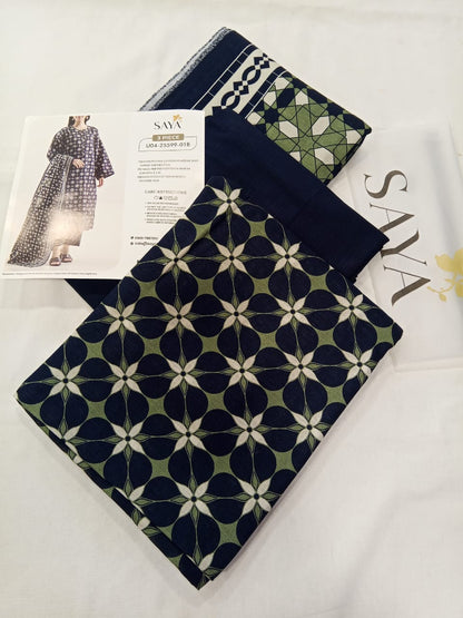 Saya 3pc Unstitched Khaddar Suit | Green