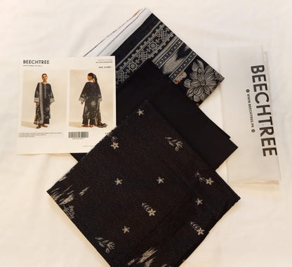 BeechTree 3 PIECE PRINTED LAWN SUIT-MOONLIT FLORA (UNSTITCHED)