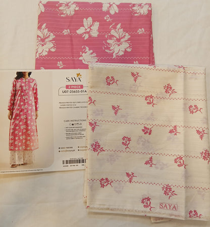Pink | Saya 2PC Unstitched Lawn Suit