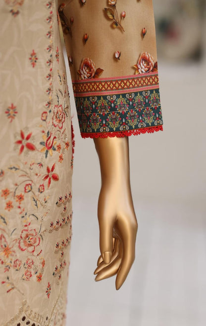 Shanaya By MTF Digital Printed Heavy Embroidered Lawn - Sand