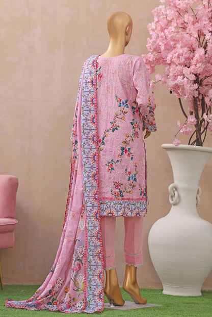 Khass By MTF Digital Printed Jhaal Embroidered Dhagakari Doria Lawn - Pink