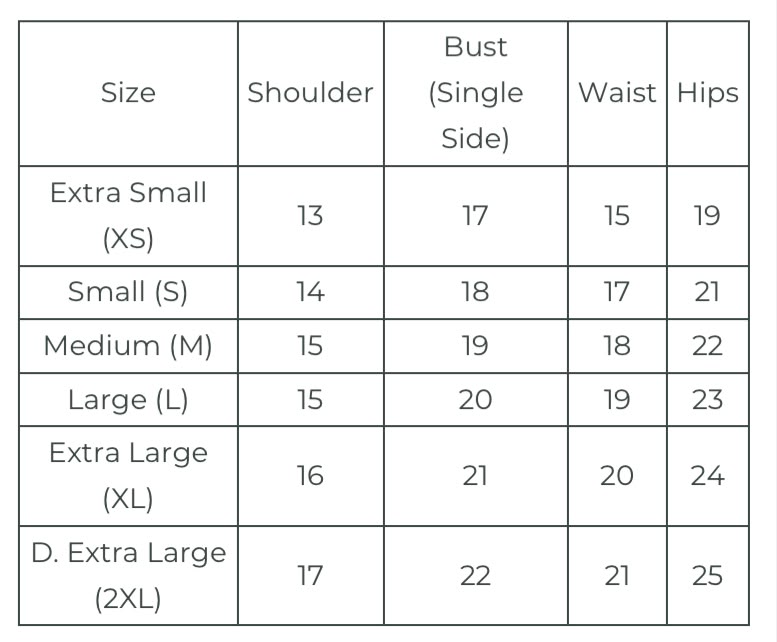 Size Chart