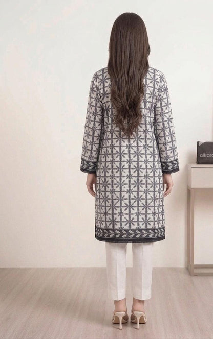 White - Alkaram 1pc Unstitched Lawn Shirt