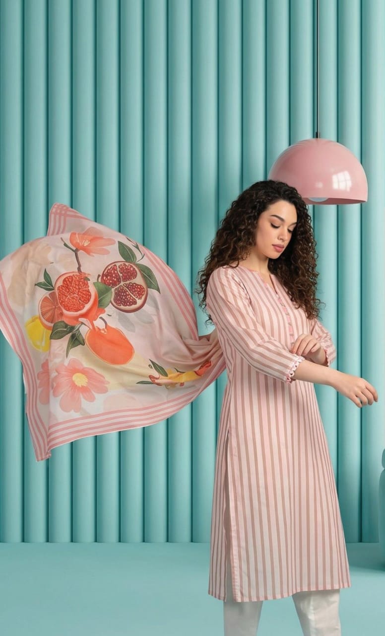 shot of the Salina Mid Summer Cotton Suit Peach