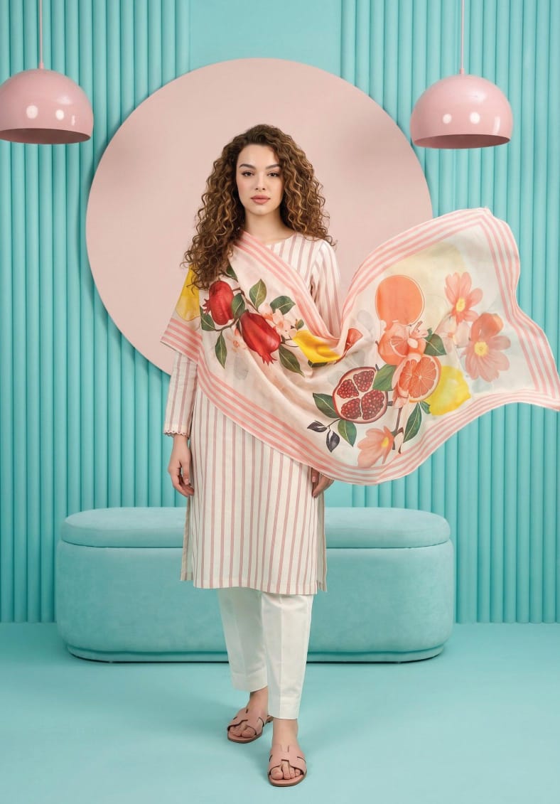 shot of the Salina Mid Summer Cotton Suit Peach