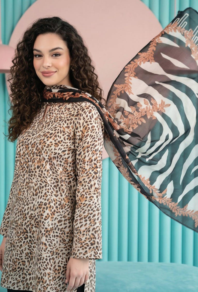 shot of the Salina Mid Summer Cotton Suit Cheetah Print