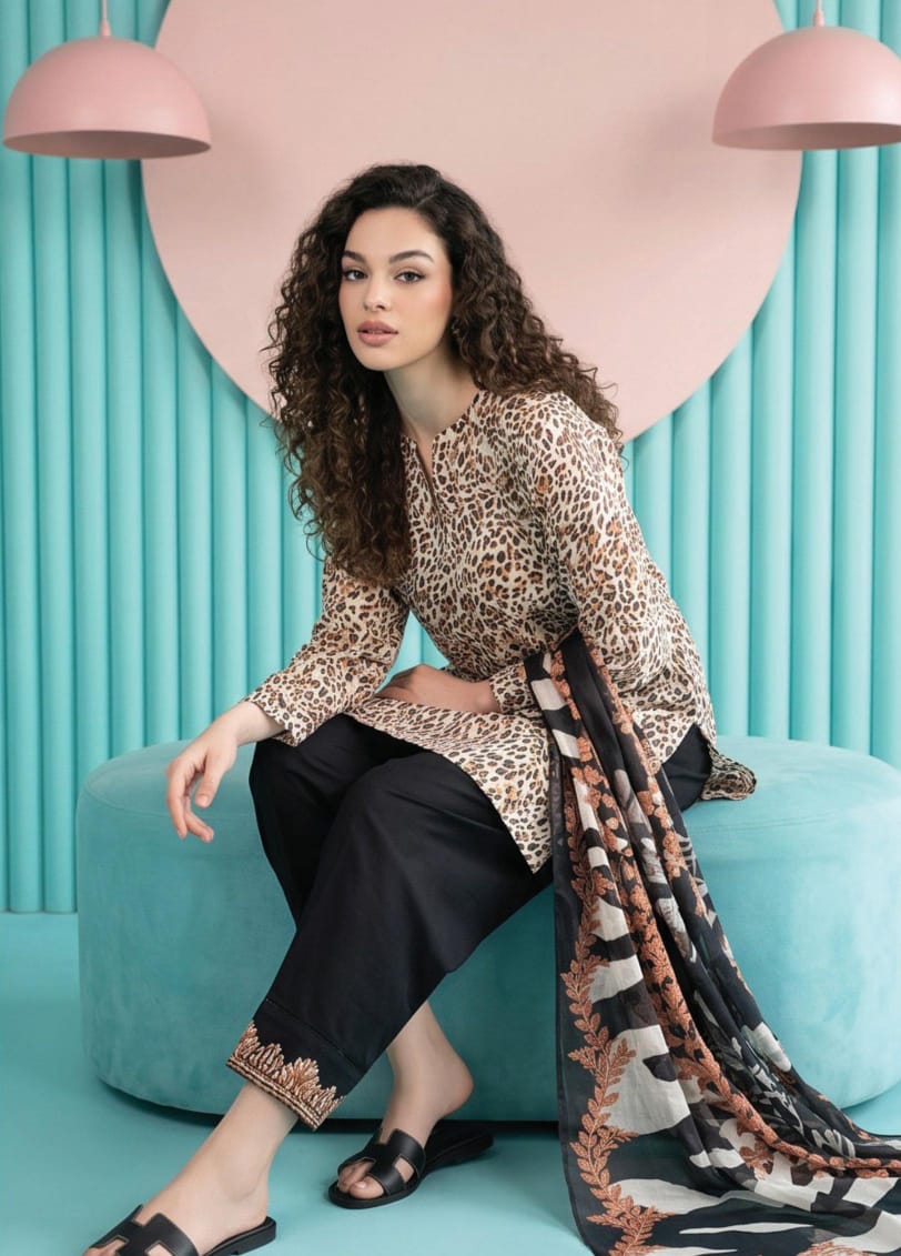 shot of the Salina Mid Summer Cotton Suit Cheetah Print
