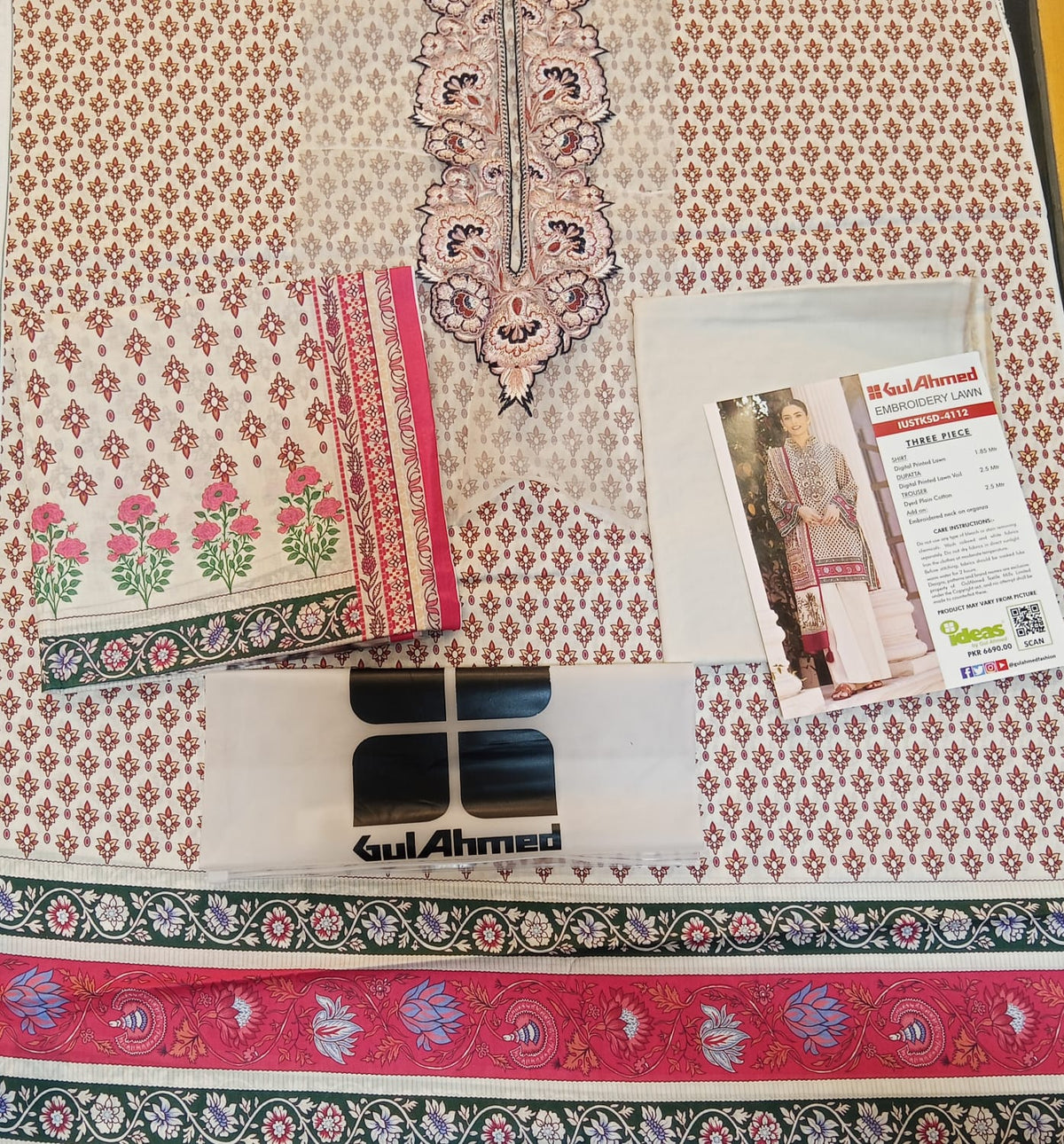shot of the Gul Ahmed Embroidered Lawn Suit