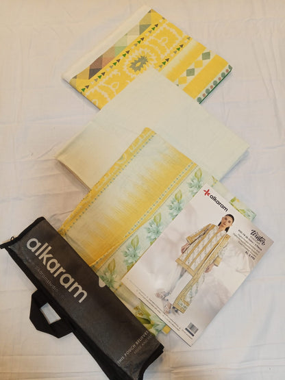 Alkaram 3pc Unstitched Khaddar Suit | Ivory