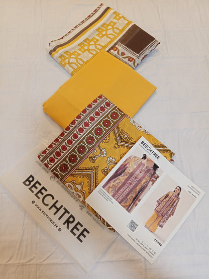 Beechtree Lawn 3pc Unstitched - Mustard