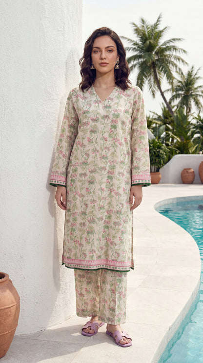 Off-White - Elaya 2pc Unstitched Lawn Suit
