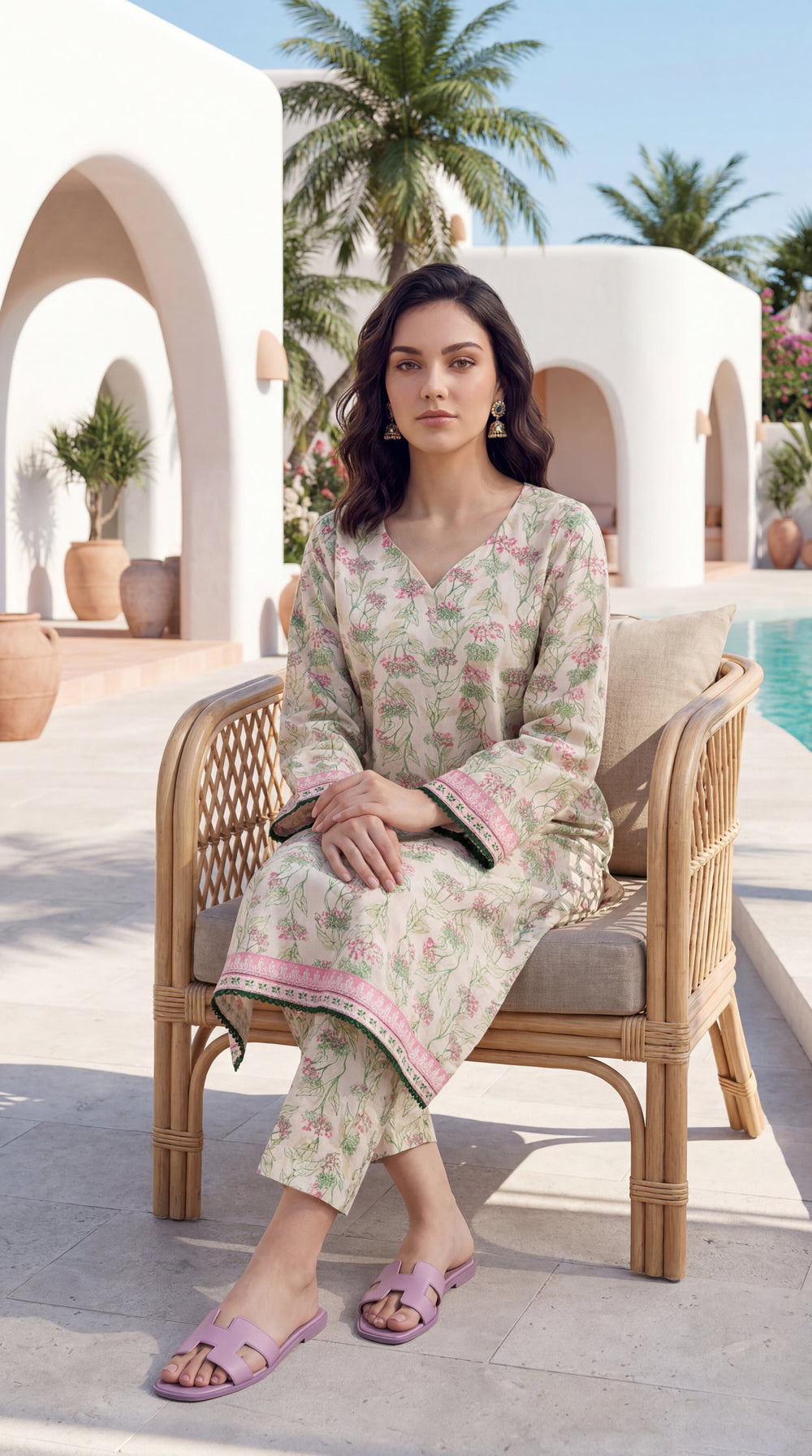 Off-White - Elaya 2pc Unstitched Lawn Suit