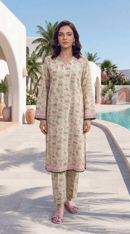 Off-White - Elaya 2pc Unstitched Lawn Suit