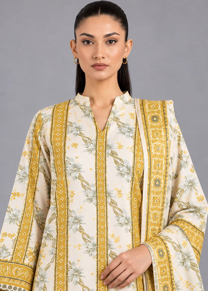Alkaram 3pc Unstitched Khaddar Suit | Ivory